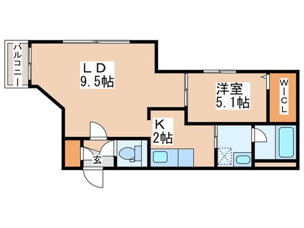 シャトーライフ近代美術館前１の物件間取画像